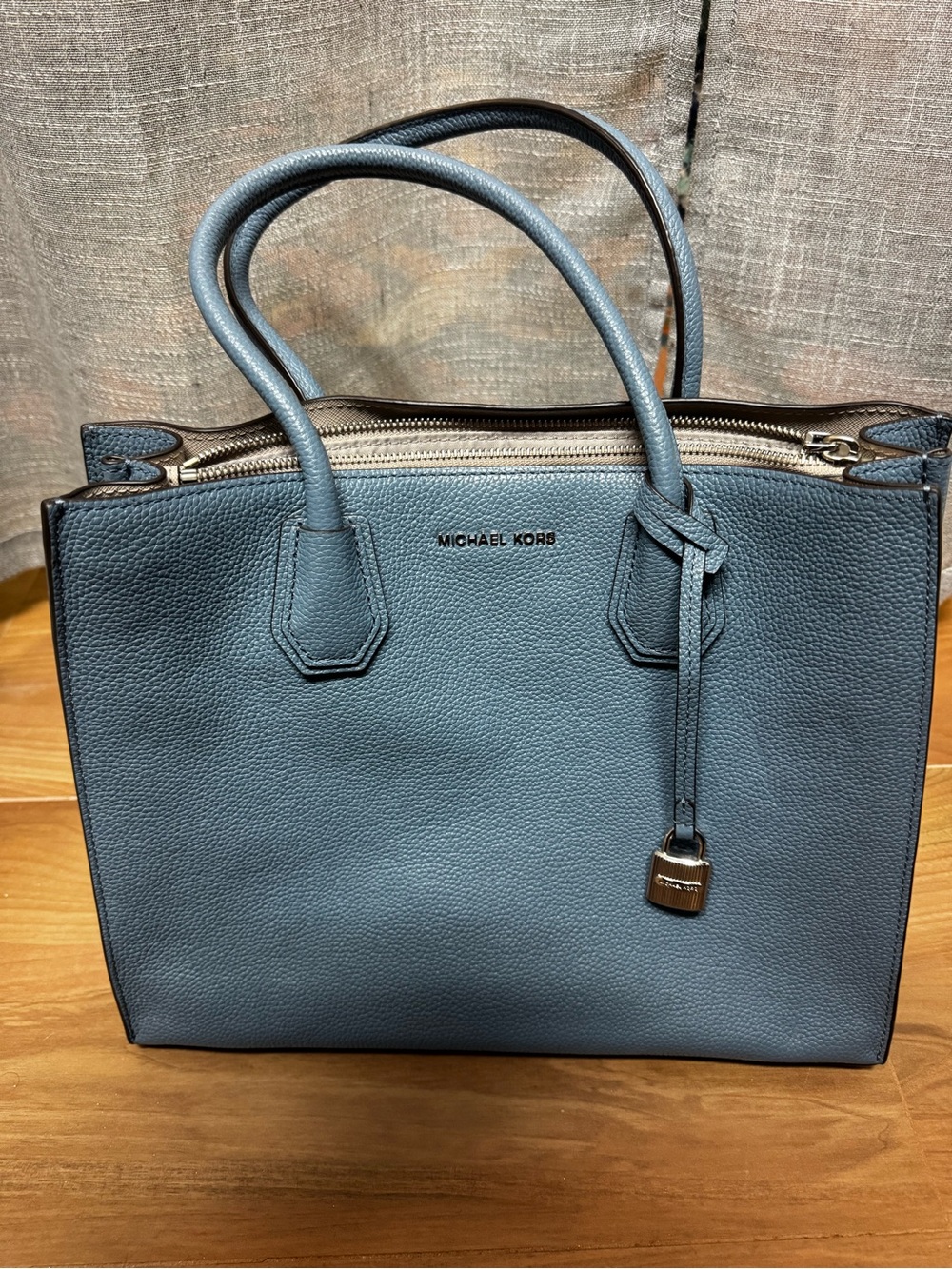 Michael Kors Slate Blue Pebbled Leather Tote